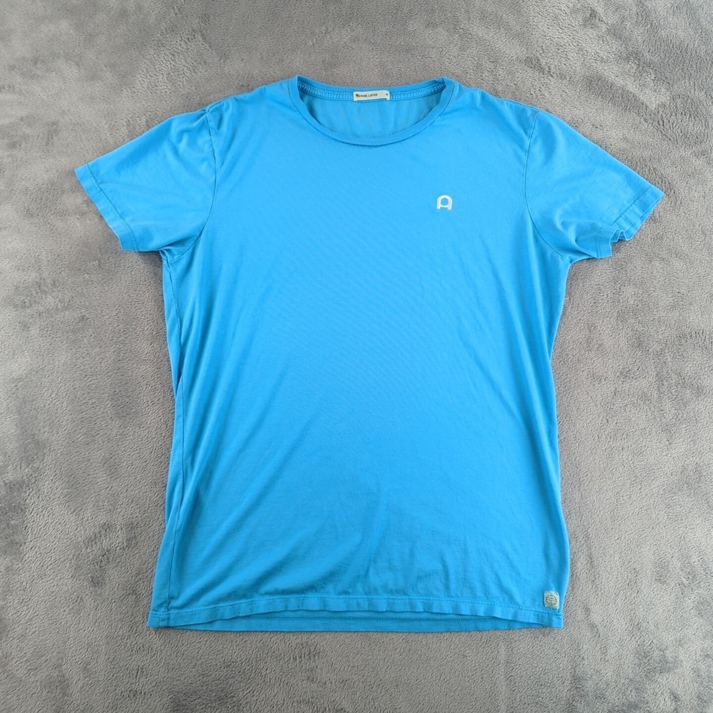 Marine Layer Shirt Mens Medium Blue Crew Neck Supima Cotton Blend USA Made